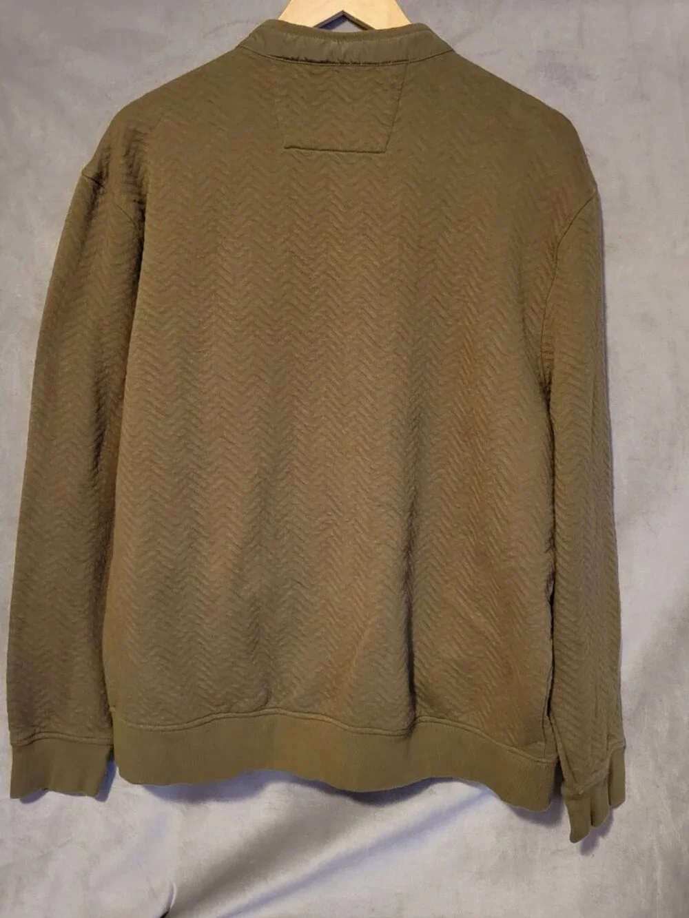 Banana Republic Herringbone Jacket Men's XL Olive Knit Bomber
